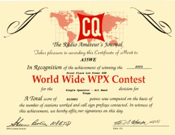 WPX Award for A35WE