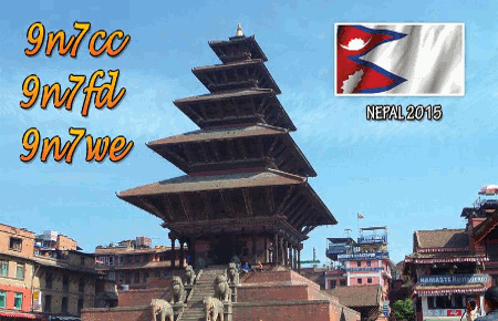 9N7WE by SP9FIH in 2015 QSL card